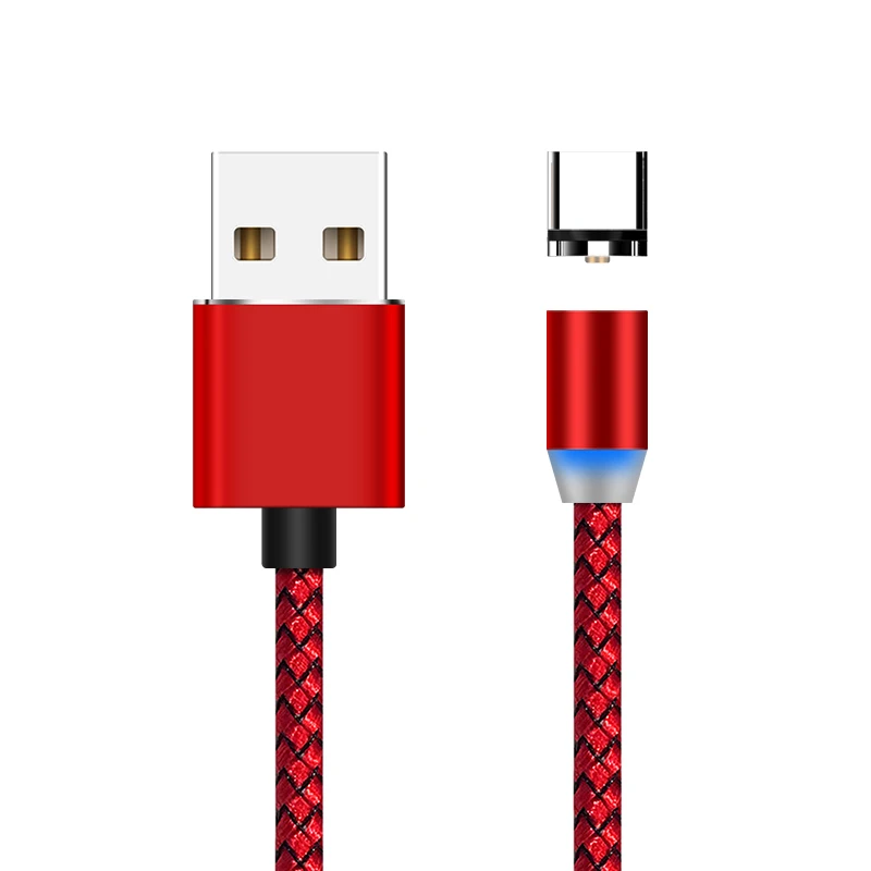 KingFriend Magnetic USB Cable Fast Charging USB Type C Cable Magnet Charger Data Charge Micro Cable Mobile Phone Cable USB Cord - Цвет: For Typec Red