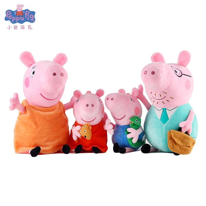 

Peppa Pig Little Girl George Mom Dad Family Plush Toy 30cm Filled Doll Plush Toy Party Children's Birthday Christmas Gift