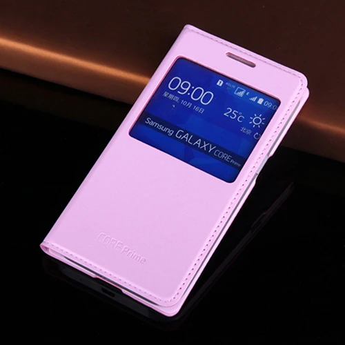 Кожаный чехол-книжка для samsung Galaxy Core Prime SM G360 G361 G360F G360H G361H G361F SM-G360H противоударный чехол-накладка для телефона - Цвет: Pink
