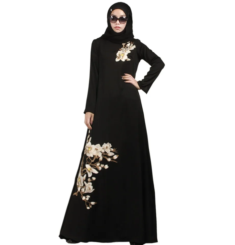 Aliexpress.com : Buy Navy Button Design Muslim Dress Abaya in ...