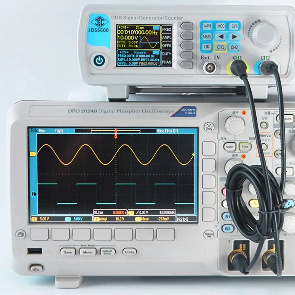 

200MSa/s 15MHz 2channel Signal Generator Digital DDS Function Generator sine Arbitrary Waveform Pulse Frequency Meter 1Hz-100MHz
