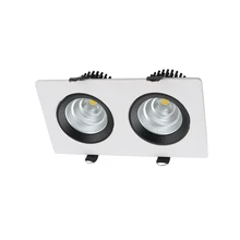 Антибликовые наклонные 2 лампы 2x9w 2x15w светодиодный встраиваемый прямоугольный светодиодный светильник