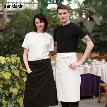 

Chef Cooking Aprons Work Dining Half-length Long Waist Apron Catering Chefs Hotel Waiters Uniform Essential Supplies Multicolor