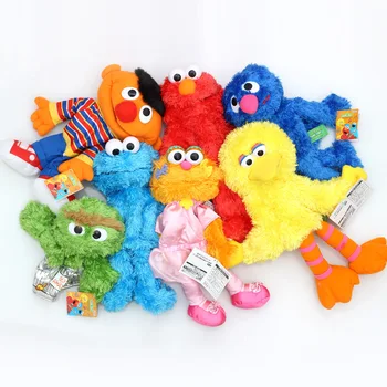 

New Hand Puppet 35cm Sesame Street Elmo BIG BIRD COOKIE BERT ERNIE Stuffed Doll Puppet Cartoon Soft Plush Toy Christmas Gifts