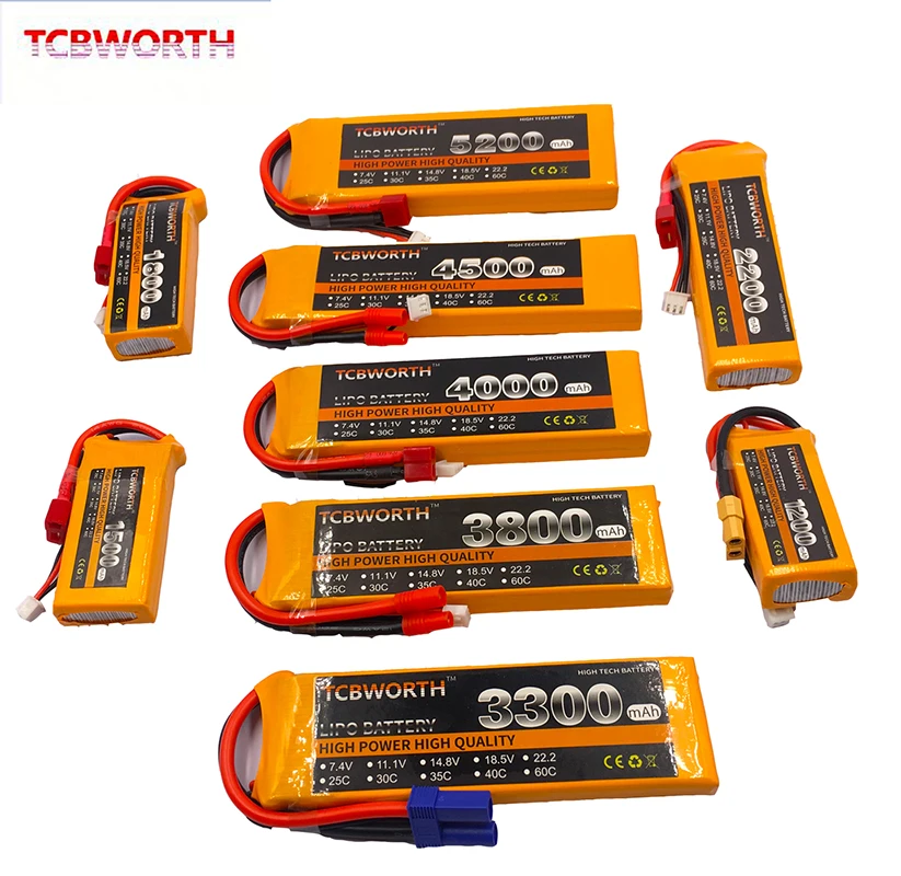 Günstige 3S RC LiPo Akku 3S 11,1 V 1100mAh 1300mAh 1500mAh 1800mAh 2200mAh 2600mAh 25C 35C 60C Für RC Flugzeug Drone Boot 11,1 V LiPo 3S