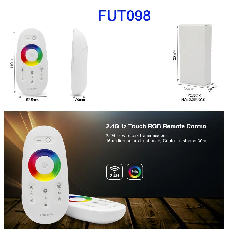 Miboxer 2,4G RGB CCT RGBWW Беспроводной RF пульт дистанционного управления FUT091/FUT092/FUT095/FUT096/FUT098/FUT005/FUT006/FUT007/FUT089 - Цвет: FUT098