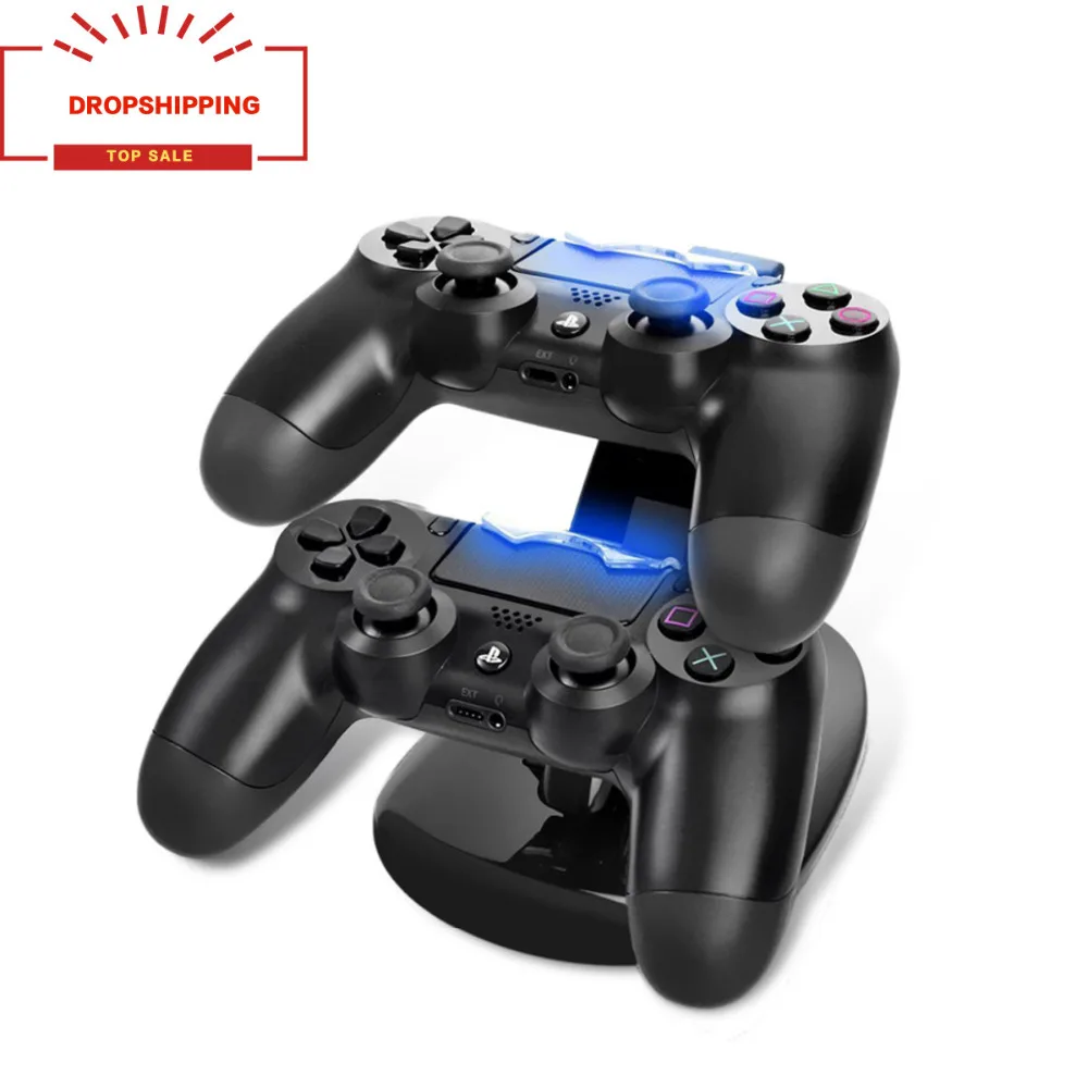 Dual USB Gamepad Controller Charger Dock Game Controller Power Supply Charging Stand Base for Sony Playstation 4 PS4 