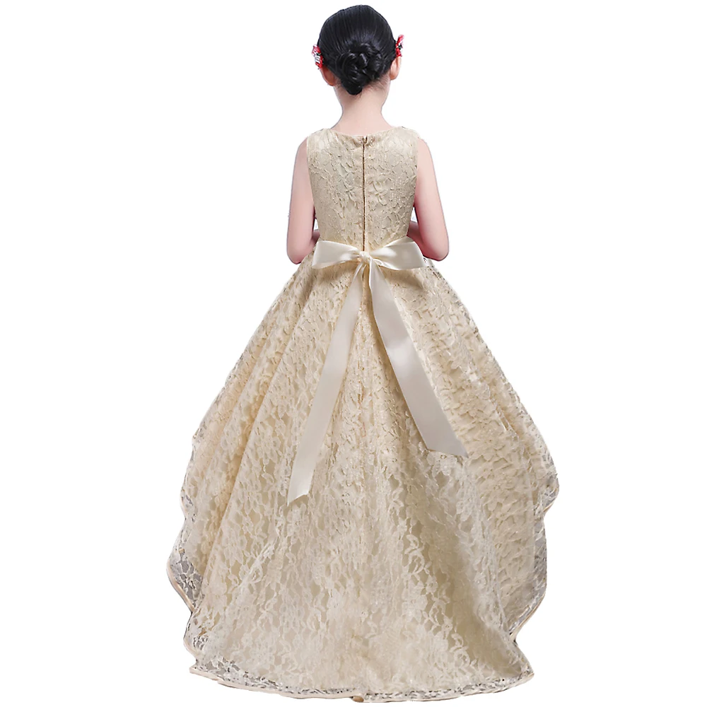 BAOHULU/От 3 до 14 лет, детское платье для девочек, свадебное кружевное длинное платье для девочек элегантное праздничное платье принцессы, торжественное платье для подростков