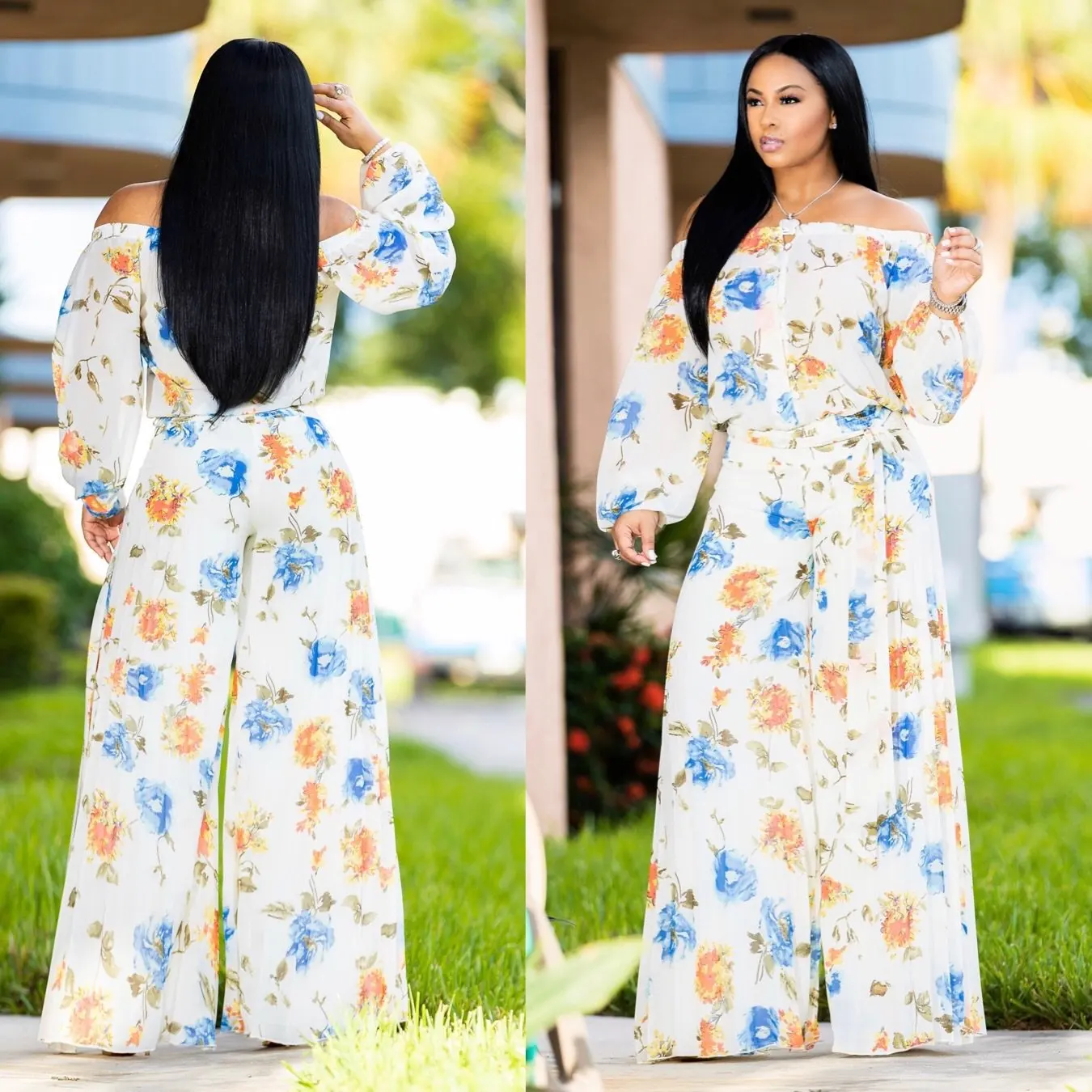 Buy Loose Floral Print Bohemian Jumpsuits Rompers