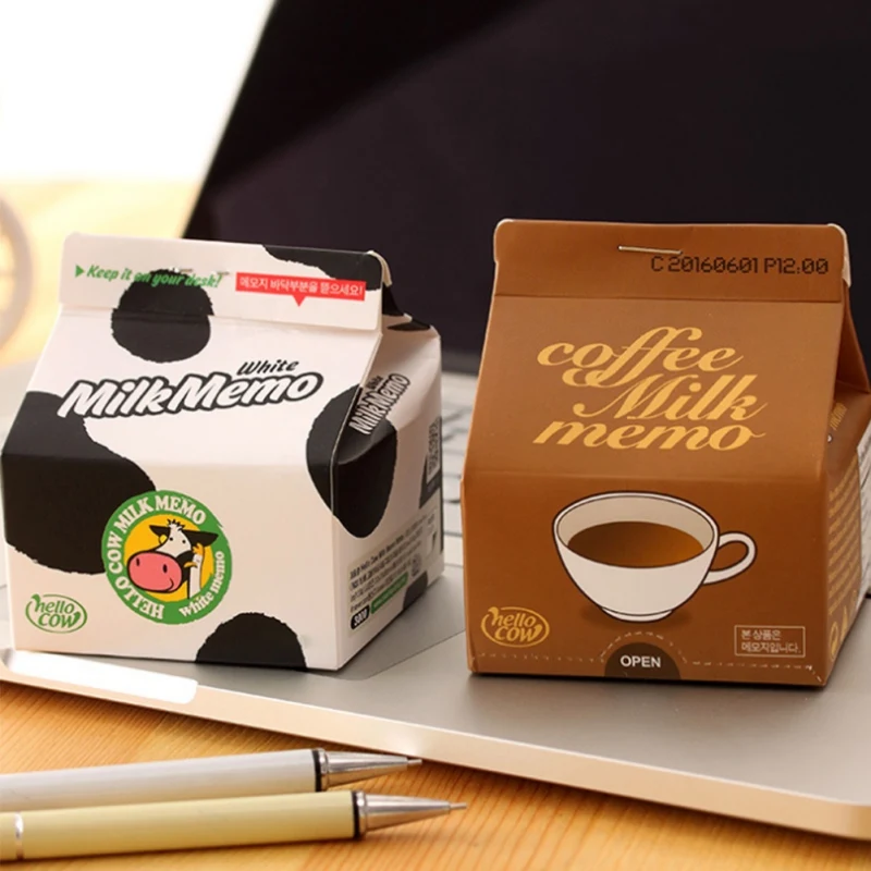 

200pcs/ Box Pick Up Sticky Small Portable Milk Coffee Memo Creative Notes Paper