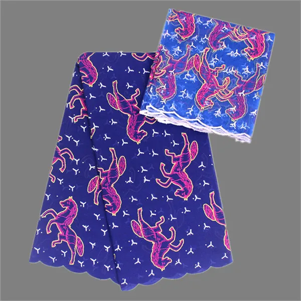 

Fashion horse pattern African cotton embroidery Swiss voile lace fabric +French net lace fabric SCN11(5+2y)