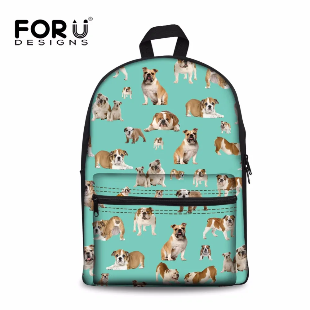 FORUDESIGNS Dog Boy Girl Satchel School Book Bags,Cute Animal Children