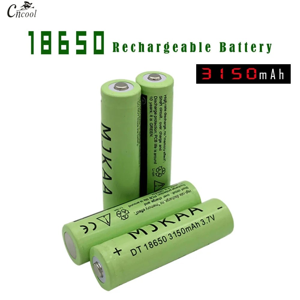 

8pcs 18650 Rechargeable Battery(not AA Battery) 3.7v 3150Mah Lithium Li-ion Tip Head Battery Bateria for Flashlight Headlamp