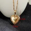 Heart allah pendant Jewelry For Women 24K Gold Color Muslim Heart Allah Open Heart Pendant Necklace With Chain 2