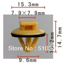 Вписывается в 8 мм отверстие автомобиль двери Литье клип с вакуумный упаковщик чехол для toyota 90467-10077 1998-ON