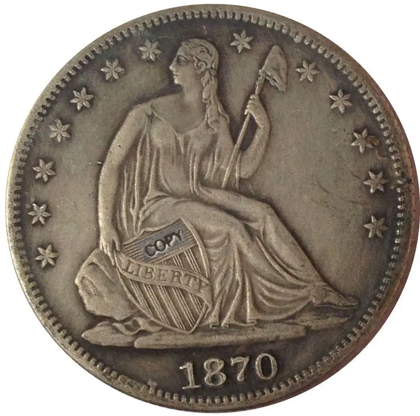 

Date 1870 1870-CC 1870-S 1871 1871-CC 1871-S 1872 1872-CC USA Seated Liberty Half Dollar Coins COPY