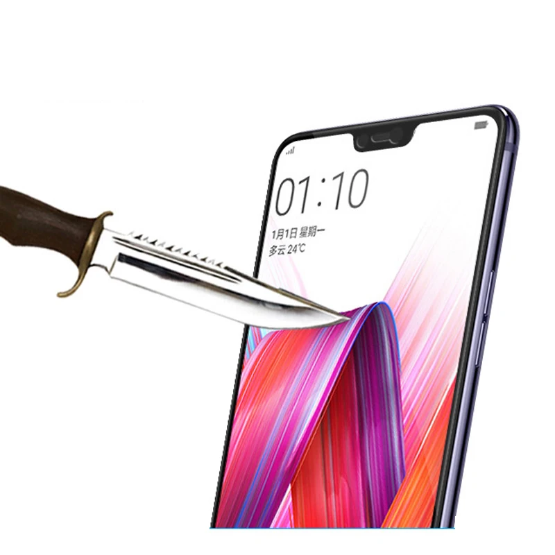 Полный Экран закаленное Стекло высококачественный защитный чехол для OPPO F7 F5 llit