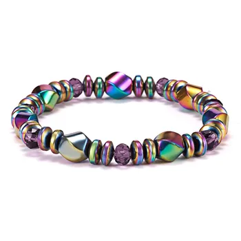 

Rinhoo 1PC Colorful Magnetic Round Beads Stretch Bracelet Fashion Exquisite Accessories Gift For Women And Men Jewelry Gift