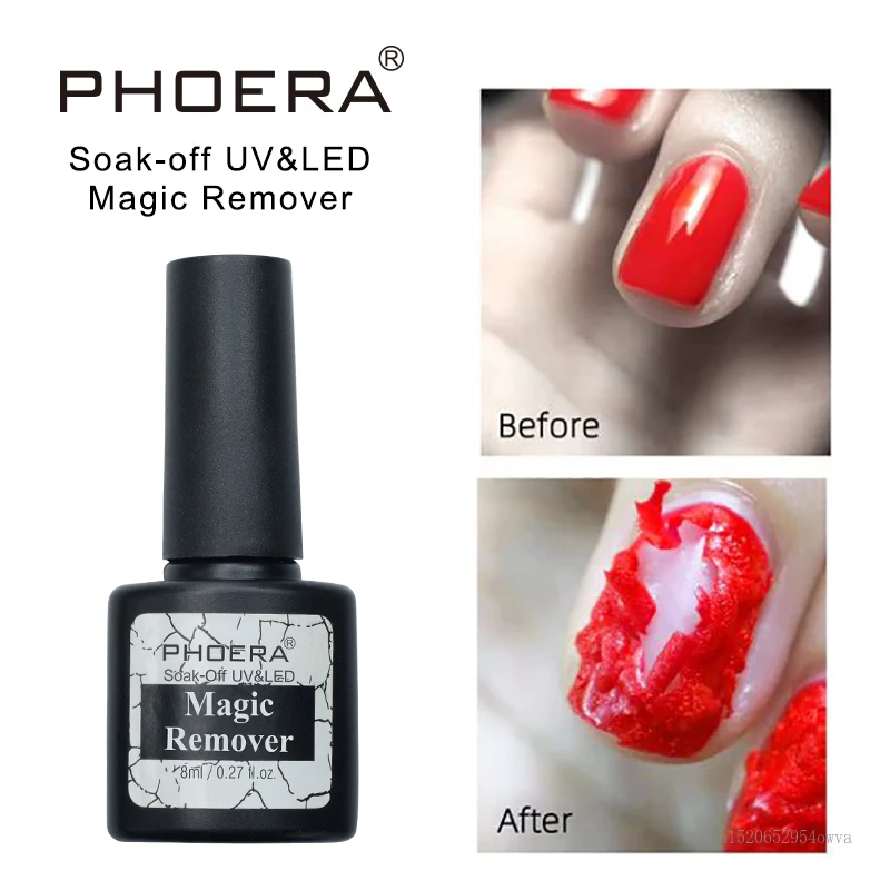 

PHOERA 8ML Burst Magic Remove Soak Off UV Gel Nail Polish Remover Nail Art Primer Acrylic Clean Degreaser for Nail Lacquer TSLM1