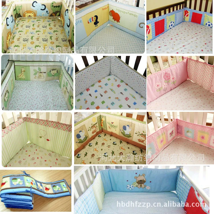 Brand Baby Bedding Cot Bumper 100 Cotton Printing Embroidery