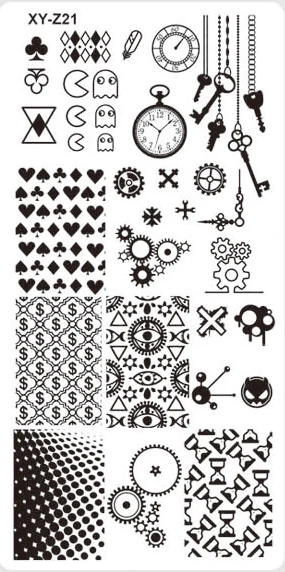 1 шт 32 дизайна ногтей штамповки пластины Мода Кружева/цветок/животное/Ловец снов шаблон шаблоны для лака ногтей штамп XYZ01-32 - Цвет: XYZ21