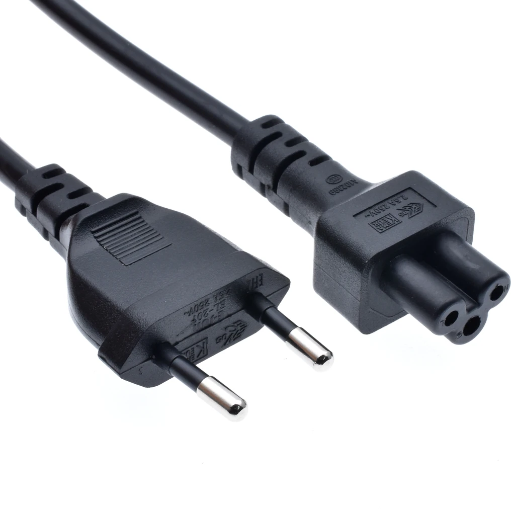 Шнур питания с двумя штекерами штекер Schuko CEE7/16 для кабеля IEC 320 C5 Micky блока ноутбука