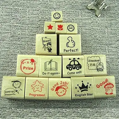 

15pcs/set New English teachers comments wooden stamp set/DIY deco stamp/wood gift stamp/Scrabbook decoration H040