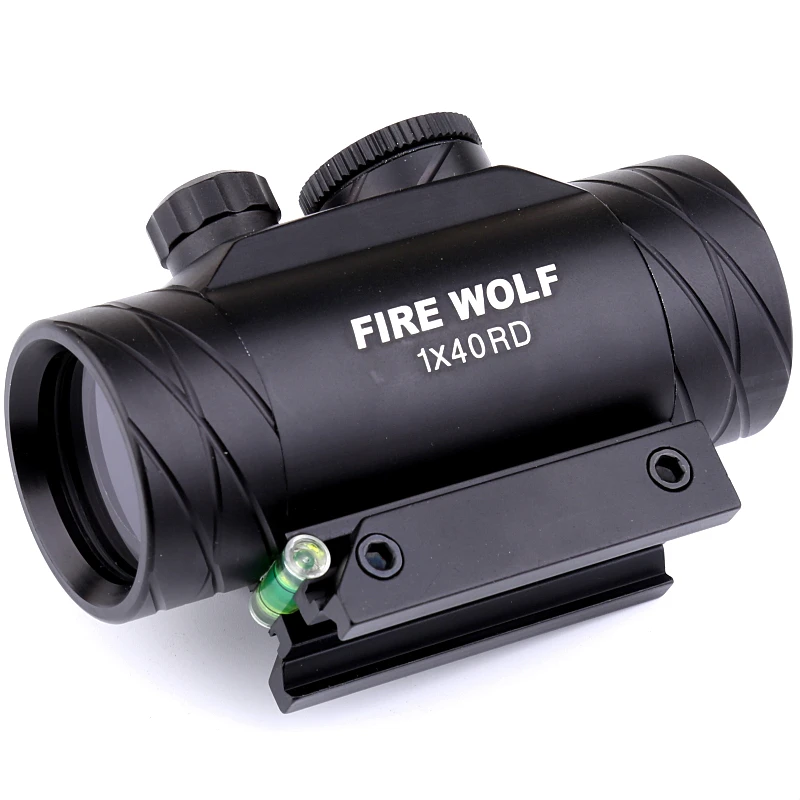 Новинка FIRE WOLF 1x40 охотничий тактический голографический прицел с красной точкой с пузырьковым уровнем оптические инструменты телескоп