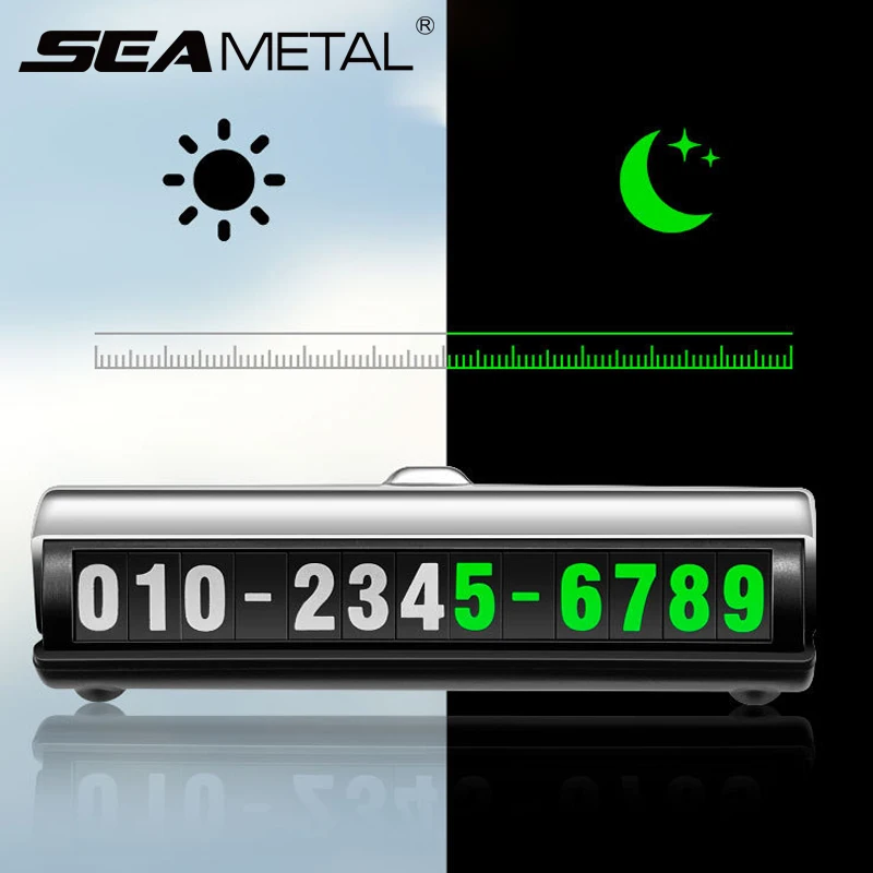 Car Luminous Parking Number Plate Sticker Hidden Phone Number 3D Mobile Auto Goods Plates Car-styling Interior Accessories