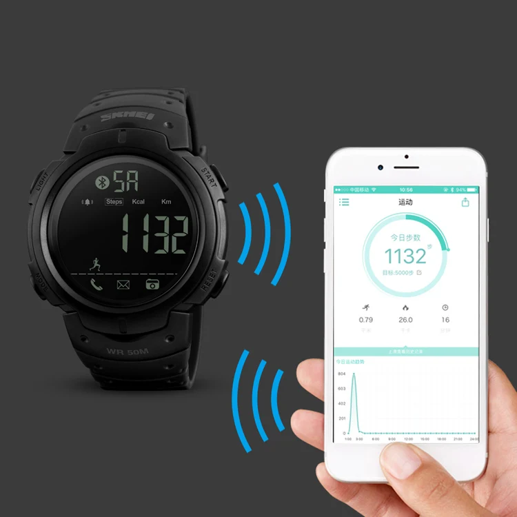 Мужские умные часы SKMEI Chrono с шагомером многофункциональные спортивные