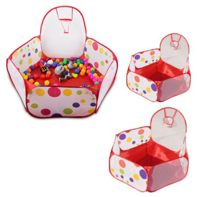 

Play Tent Basketball Hoop 1.2/1.5m Extra Portable Foldable Cute Polka Dot Playpen Ball Pit Pool Children for Kids Gifts 88 FJ88