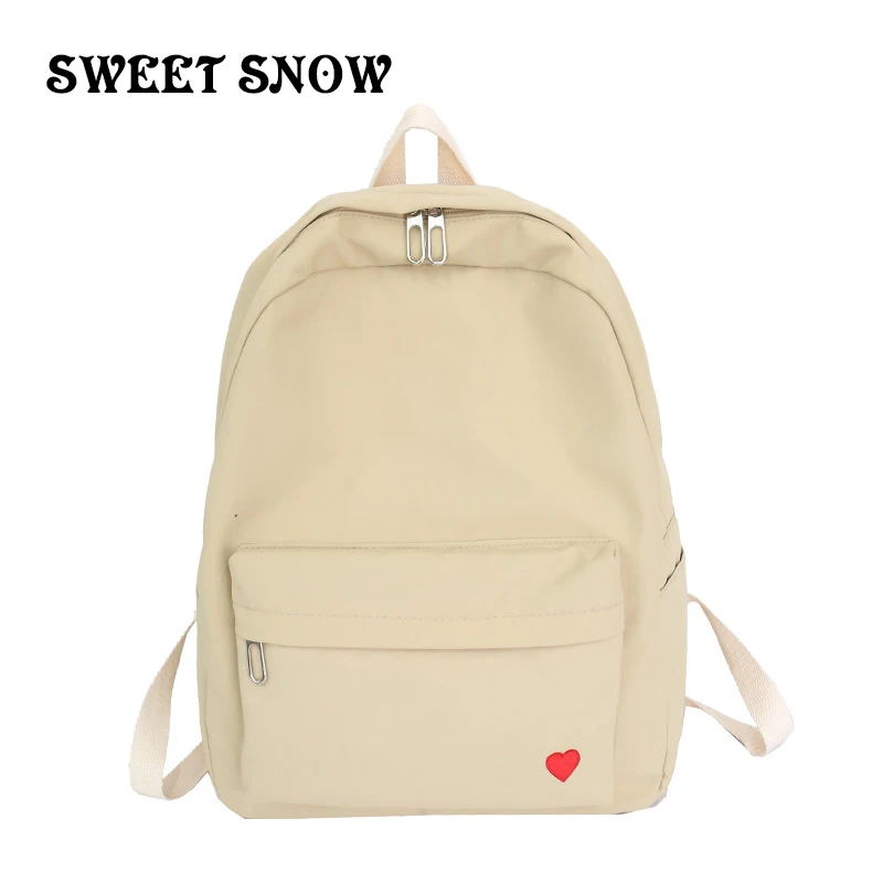 

SWEET SNOW Fashion Nylon Women's Backpack Premium All-match Girl Backpack Candy-Colored Oval Zipper Women's Backpack