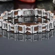 17 см, 19 см, 22 см велосипедный браслет из нержавеющей стали для мужчин и женщин золото серебро байкер мотор мотоциклетная шарнирная цепь браслеты ювелирные изделия