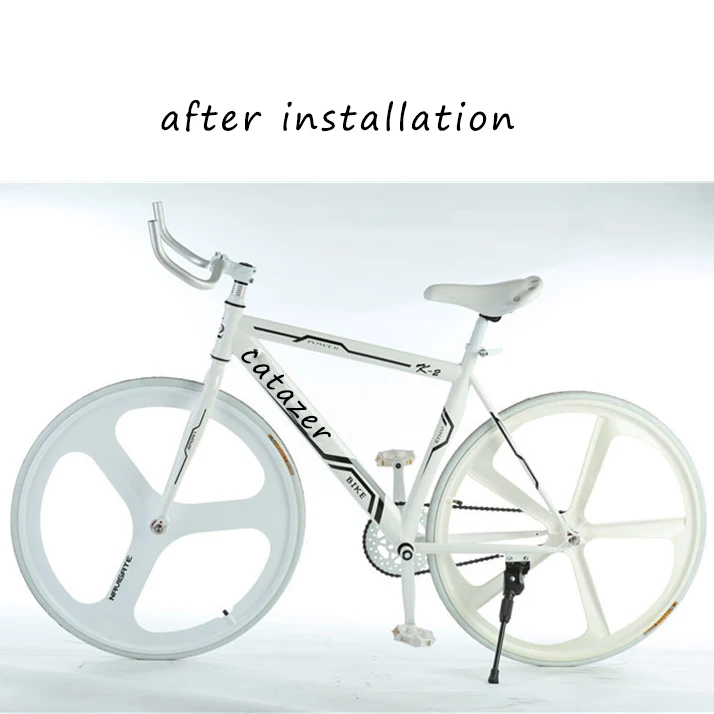 Perfect Catzer Three Spoke Wheel 700C 23C Road Bike Fixed Gear Bicycle Wheels V Brake Disc Brake Titanium AlloyWheelset Road Bike MTB 5