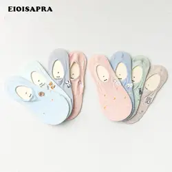 [EIOISAPRA] 4 пары Подарочная коробка новый продукт носки с вышивкой для женщин конфеты цвет животных девушка хлопок Meias Sokken Забавные милые