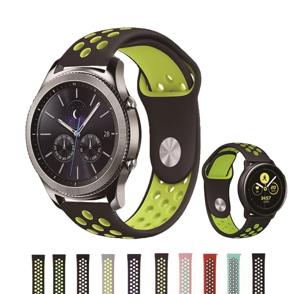 22 мм ремешок для samsung Galaxy Watch 46 мм gear S3 Frontier Ремешок Браслет Силиконовый ремешок для часов huawei GT ремешок gear S 3 46 мм