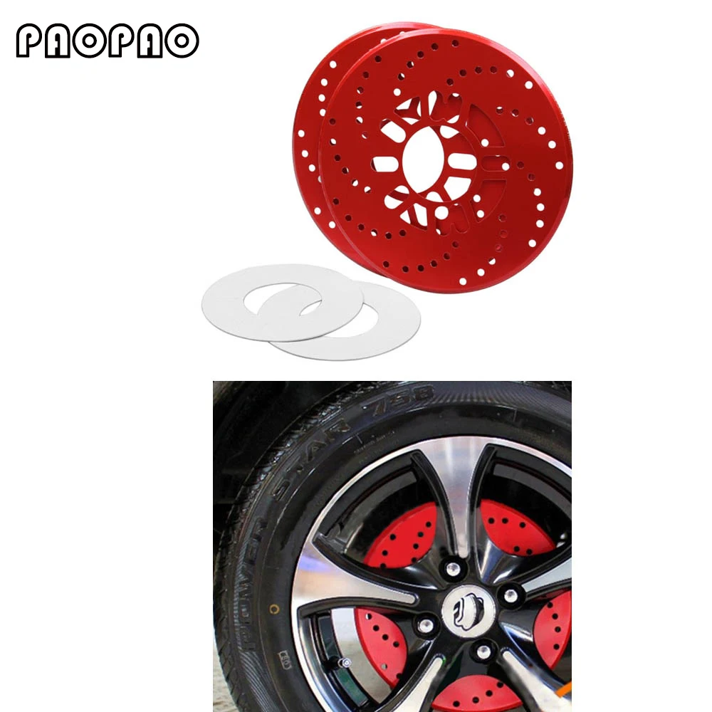 

Free shipping New 2pcs Aluminum Universal Car Racing Disc Decorative Brake Rotor Covers Drum for Vehicle