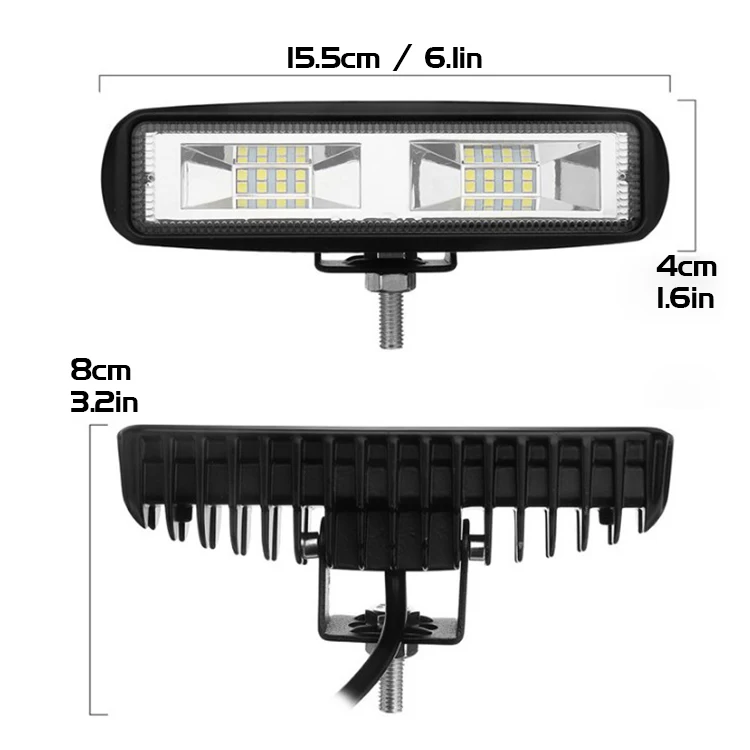 3D светодиодный рабочий светильник, 6 дюймов, 12 В, 48 Вт, светильник, бар, Рабочая лампа, прожектор, лампа для автомобиля, противотуманные фары для джипа, грузовика, трактора, лодки, прицепа