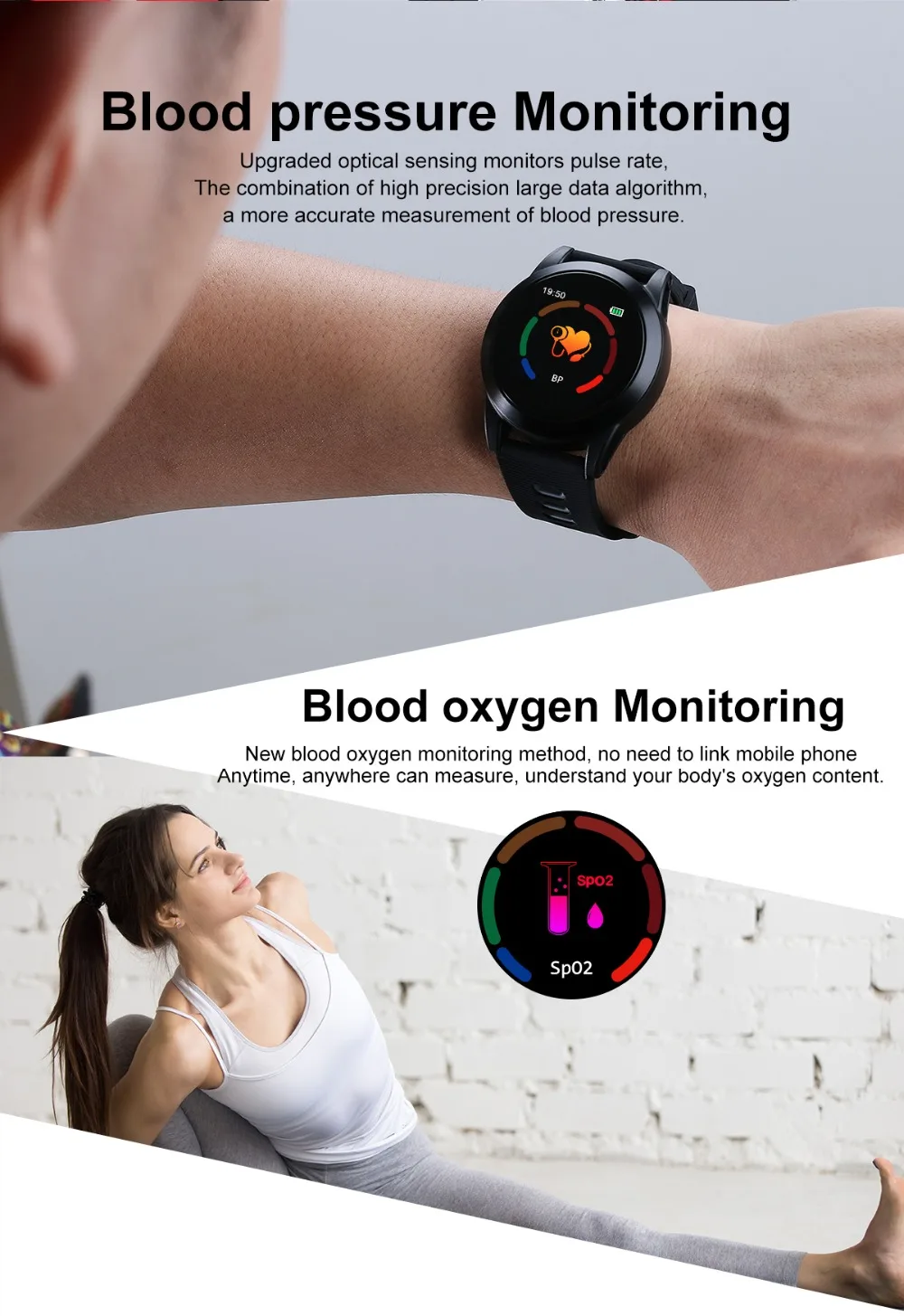 Smart Watch Men Women Waterproof Blood Pressure Smart Wrist Watches Digital Pedometer Bracelet Fitness Tracker For IOS Android