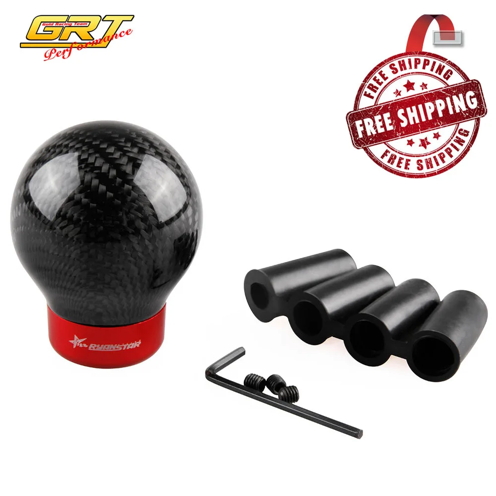 Ryanstar Free Shipping Manual/Automatic Car Real Carbon Fiber Ball Type