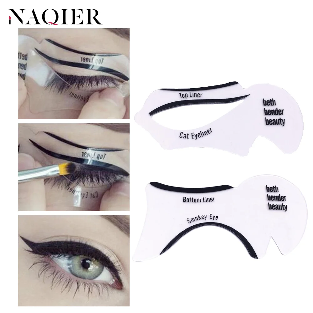

NAQIER 10pcs Eyeliner Stencil Cat Eye Fish Tail Double Wing Eyeliner Stencil Models Template Shaping Tools Eyebrows Card