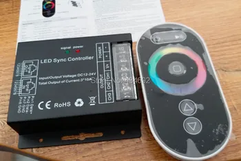 

Common Anode 30A RGB LED Sync Controller With RF Remote Control Touch Panel DC12V-24V
