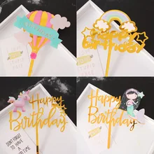 

Leeiu 1 Pc Colorful Mermaid Unicorn Cake Topper Acrylic Happy Birthday Cake Toppers Baby Shower Birthday Cake Decoration