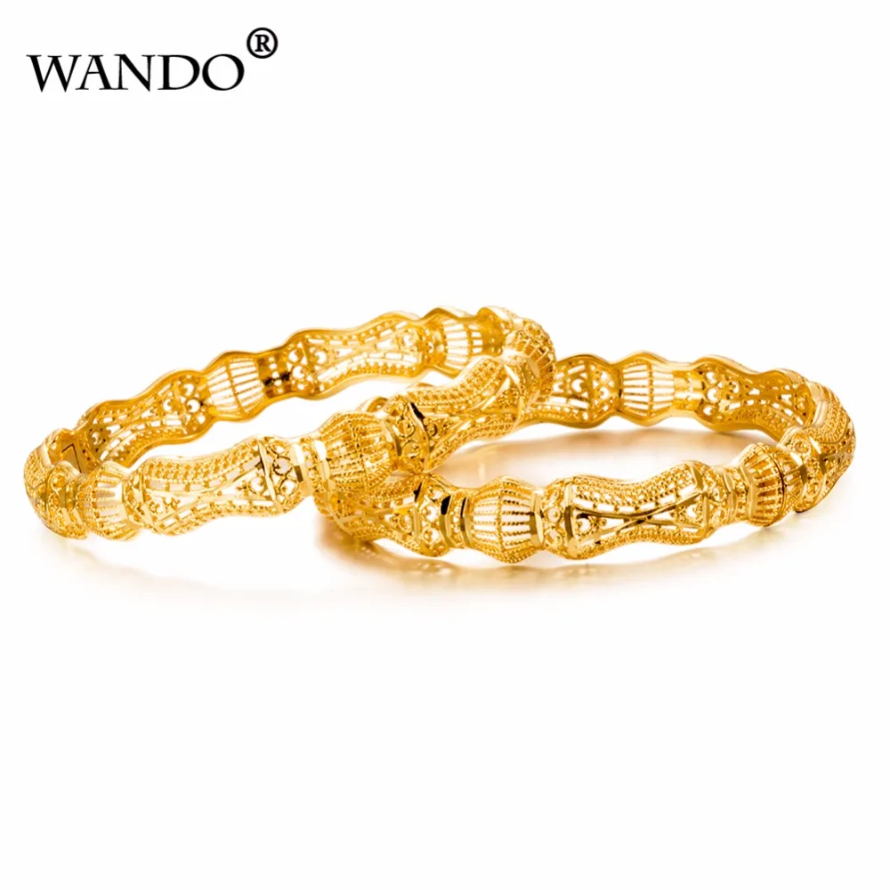 WANDO 1 шт. новый браслет в эфиопском стиле женский золотой цвет Дубай свадебное