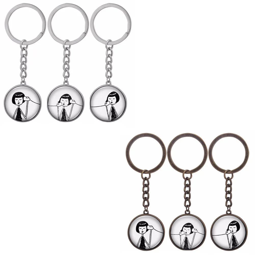 

New Mode Style 3 Pcs Set Best Friend Phone Call Connector Pendant Keyring Keychain Jewelry Friendship Gift For Sister Gifts