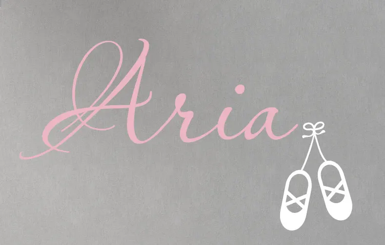 

Personalized Name Wall Stickers For Kids Rooms Ballet Name Girls Bedroom Wall Decal Ballet Studio Shoes Pattern Name DecorSYY997