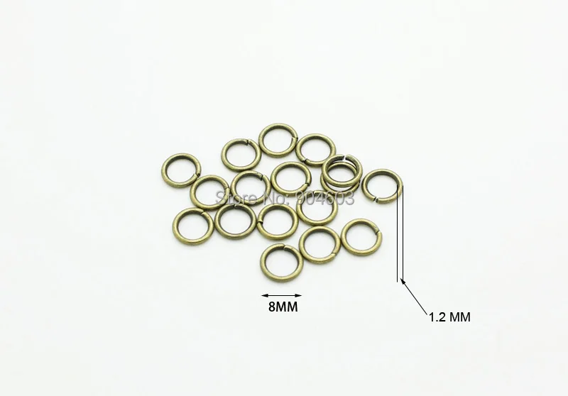 Перейти кольцо 8x1.2mm, Винтаж бронза/серебро 500 шт./лот