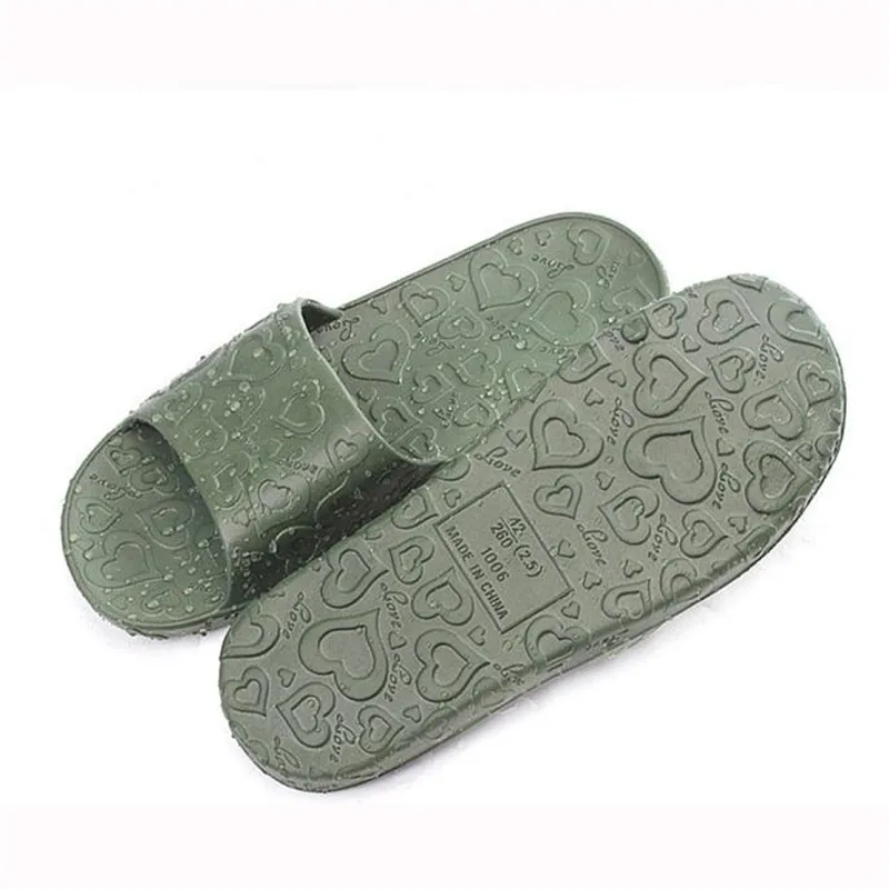 

Man Antiskid Love Print Flat Bath Slippers Indoor & Outdoor Slippers Mans footwear terlik kapcie Slides 40FE11