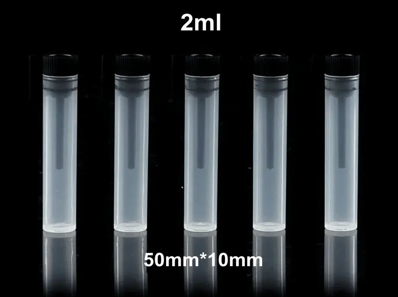 100 шт./лот, 2 мл, прозрачный парфюмерный флакон, многоразовая пластиковая пробка, бутылка для жидкого образца, пробная бутылка с черной, красная пипетка