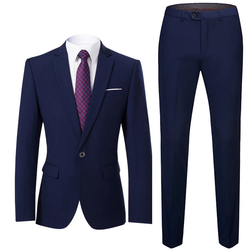 

XMY3DWX 2019 Mens Business casual work clothes men Suits Wedding Groom 2pcs (Jacket+Pant) Slim Fit Suits Male large sizeS-6XL